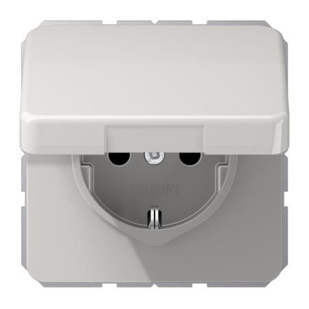 Штепсельная розетка SCHUKO 16A 250V~ с защитой от влажности; светло-серая