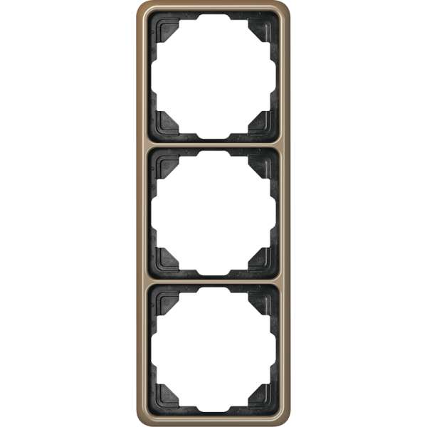 Рамка для вертикальной и горизонтальной установки, 3-кратная; золотая бронза