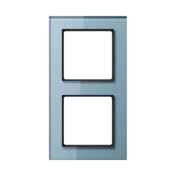 Рамка 2-кратная; серо-голубая, стекло